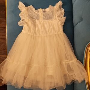 Elegant White Lace Kids Formal Dress